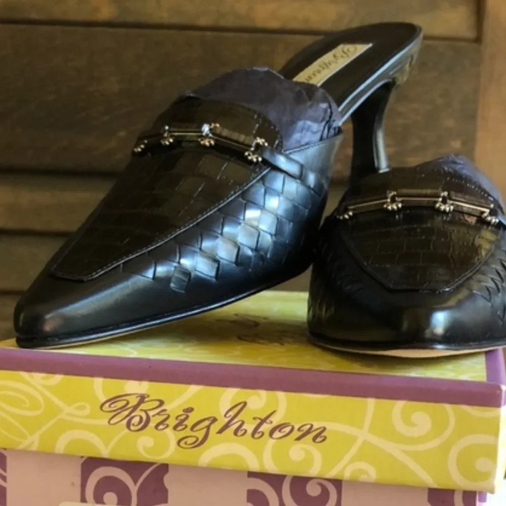 Brighton Black Woven Heels - Picture 11 of 11